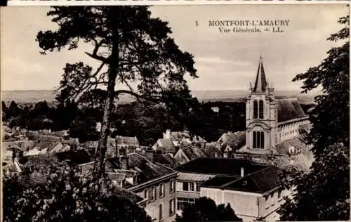 Ak Montfort l'Amaury Yvelines, Gesamtansicht, Kirche
