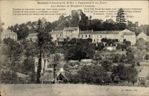 Ak Montfort l'Amaury Yvelines, Panorama, Ruines de Montfort l'Amaury