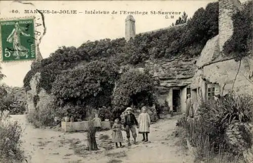 Ak Mantes la Jolie Yvelines, Interieur de l#Ermitage St Sauveur