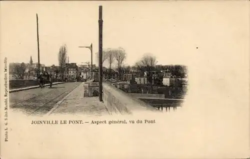 Ak Joinville le Pont Val de Marne, Schöner Ausblick auf die Stadt, Brücke, Bäume, Gebäude