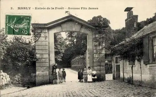 Ak Marly le Roi Yvelines, Entree de la Foret, Avenue Fitz James