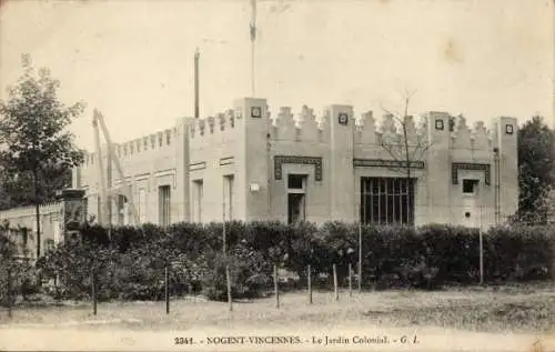 CPA Vincennes Nogent-sur-Marne Val-de-Marne, Jardin Colonial