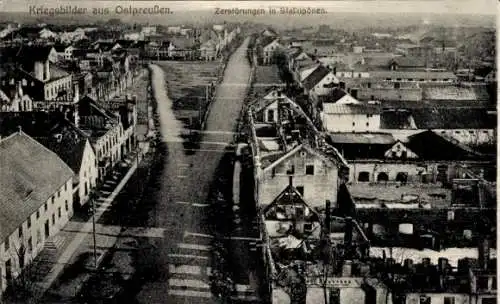 Ak Nesterow Stallupönen Ostpreußen, Kriegsbilder aus Ostpreußen, Zerstörungen in Stallupönen