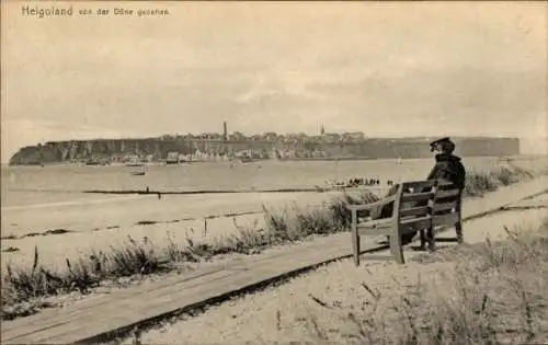 Ak Nordseeinsel Helgoland, Helgoland von der Düne aus gesehen