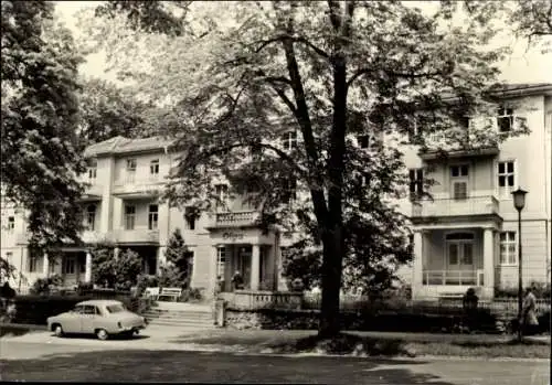 Ak Bad Liebenstein im Thüringer Wald, Kurheim Olga, Bäume, Gebäude, Auto