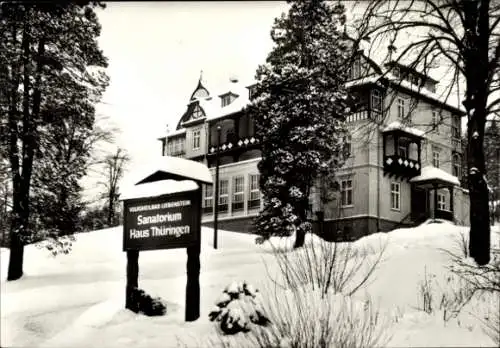 Ak Bad Liebenstein im Thüringer Wald, Sanatorium Haus Thüringen, Schnee, Baum, winterliche Lan...