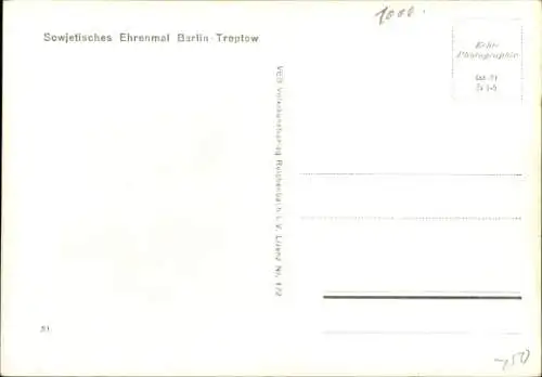 Ak Berlin Treptow, Sowjetisches Ehrenmal