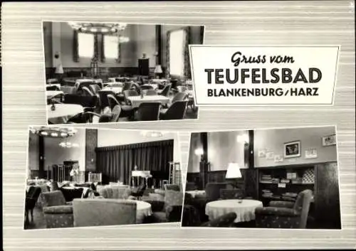 Ak Blankenburg am Harz, Teufelsbad, Klubraum