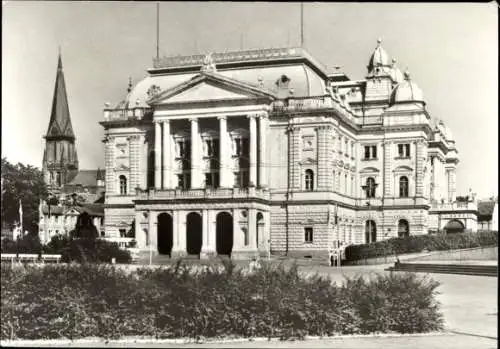 Ak Schwerin in Mecklenburg, Mecklenburgisches Staatstheater, historisches Gebäude, eindrucksvo...