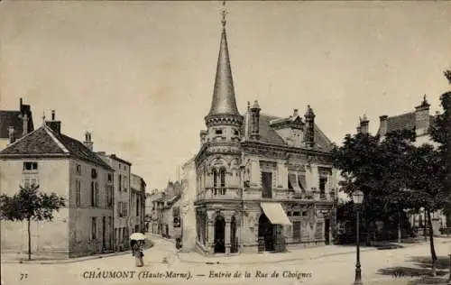 Ak Chaumont Haute Marne, Eingang von der Rue de Choignes