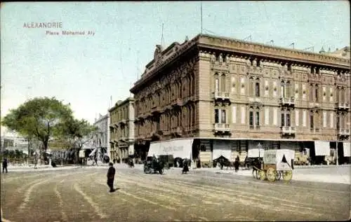 Ak Alexandria Ägypten, Place Mohamed Aly