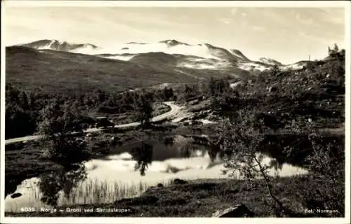 Ak Grotli Norwegen, Berglandschaft, Straße