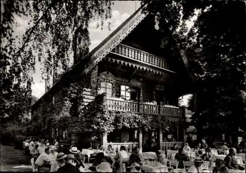 Ak Berlin Zehlendorf Wannsee, Nikolskoe, Gaststätte Blockhaus Nikolskoe