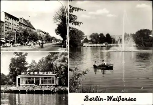 Ak Berlin Weißensee, Klement Gottwald Allee, Weiße See, Milchhäuschen