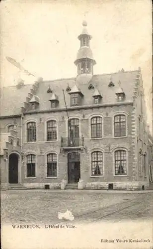 Ak Warneton Wallonien Hennegau, Rathaus