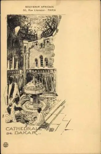 Künstler Ak Dakar Senegal, Kathedrale