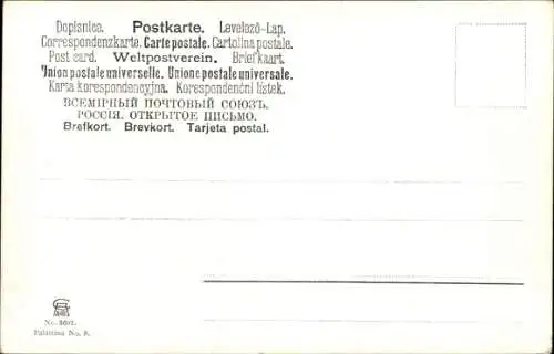 Ak Jerusalem Israel, Garten Gethsemane, nächtliche Szenerie, Mond, Blumen, Bäume