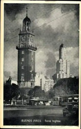 Ak Buenos Aires Argentinien, Torre Inglesa, große Uhr, städtische Architektur,  