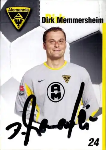 Autogrammkarte Fußballer Dirk Memmersheim, Portrait, Autogramm, Alemannia Aachen