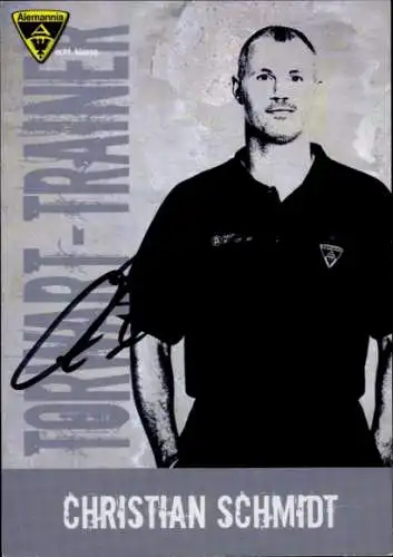 Autogrammkarte Fußballer Christian Schmidt, Alemannia Aachen, Autogramm