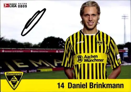 Autogrammkarte Fußballer Daniel Brinkmann, Alemannia Aachen, Autogramm