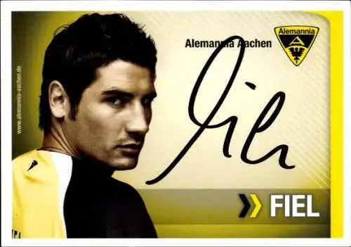 Autogrammkarte Fußballer Christian Fiel, Alemannia Aachen, Autogramm