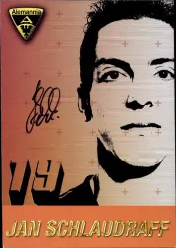 Autogrammkarte Fußballer Jan Schlaudrauff, Alemannia Aachen, Autogramm