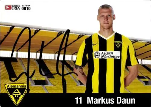 Autogrammkarte Fußballler Markus Daun, Alemannia Aachen, Autogramm
