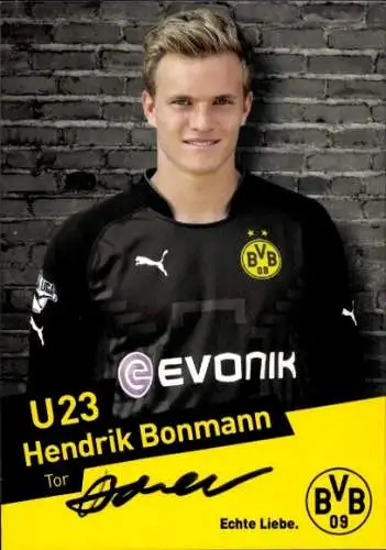 Autogrammkarte Fußballer Hendrik Bonmann, BVB 09, U 23, Autogramm