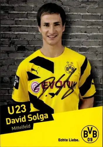 Autogrammkarte Fußballer David Solga, BVB 09, U 23, Autogramm