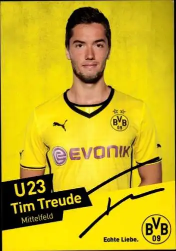 Autogrammkarte Fußballer Tim Treude BVB 09, U 23, Autogramm