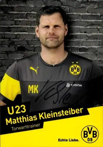 Autogrammkarte Torwarttrainer Matthias Kleinsteiber, BVB 09, U 23, Autogramm