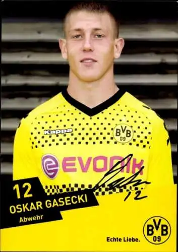 Autogrammkarte Oskar Gasecki, BVB 09, Autogramm