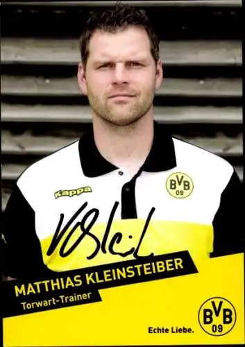 Autogrammkarte Torwart Trainer Matthias Kleinsteiber, BVB 09, Autogramm