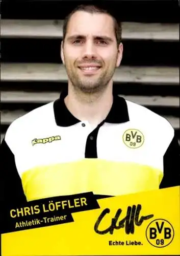 Autogrammkarte Athletik Trainer Chris Löffler, BVB 09, Autogramm