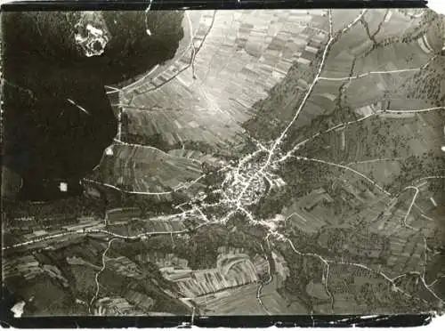 Ak Schorndorf im Remstal Württemberg, 黑白航拍照片，显示了德国小镇Schorndorf的鸟瞰图。