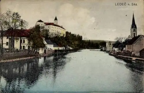 Ak Ledeč nad Sázavou Ledetsch Furwitz Region Hochland, Teilansicht