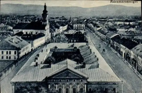 Ak Máramarossziget Rumänien, Luftbild