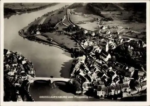 Ak Großlaufenburg am Hochrhein, Fliegeraufnahme