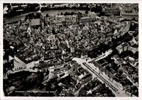 Ak Ansbach in Mittelfranken Bayern, Fliegeraufnahme