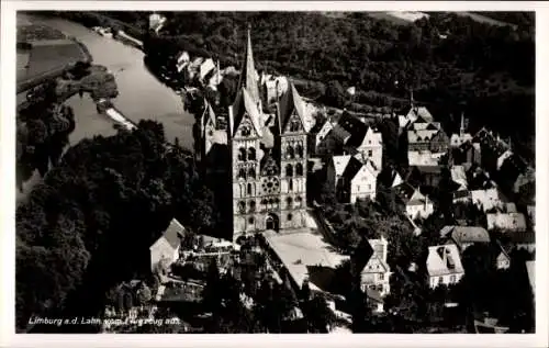 Ak Limburg an der Lahn, Limburg an der Lahn vom Flugzeug aus, Dom, Lahntal
