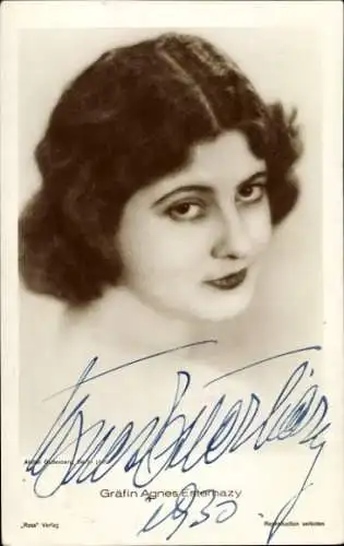 Ak Schauspielerin Gräfin Agnes Esterhazy, Portrait, Ross Verlag