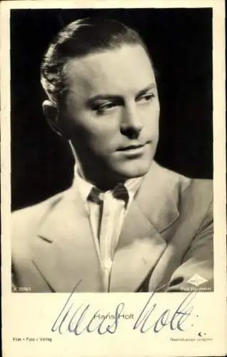 Ak Schauspieler Hans Holt, Wien Film, A 3556 1, Portrait, Autogramm