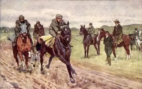 Künstler Ak Pferderennen