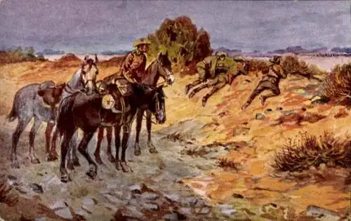 Künstler Ak Deutsch-Südwest-Afrika, Auf Vorposten