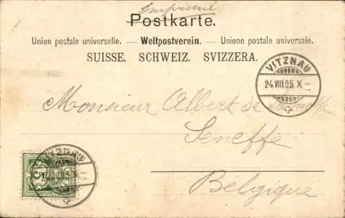 Litho Kanton Uri, Aussicht vom Rothstock, Rigi Staffel, Arth Rigi Bahn