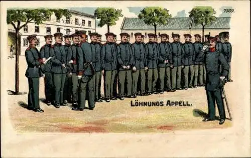 Ak Löhnungs-Appell, Deutsche Soldaten, Soldatenleben, Kaserne