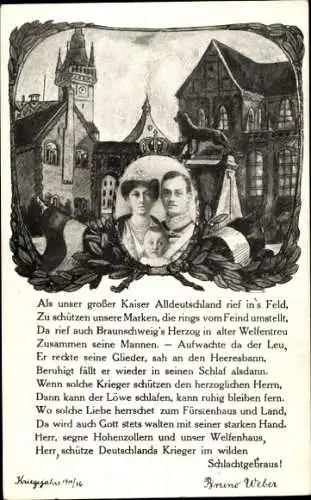 Künstler Ak Herzog Ernst August von Braunschweig Lüneburg, Viktoria Luise