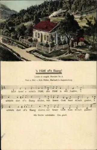 Lied Ak 's Hüttl of'n Baarg, Mundart-Erzgebirge