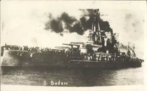 Foto Ak Deutsches Kriegsschiff, SMS Baden, Schlachtschiff, Kaiserliche Marine